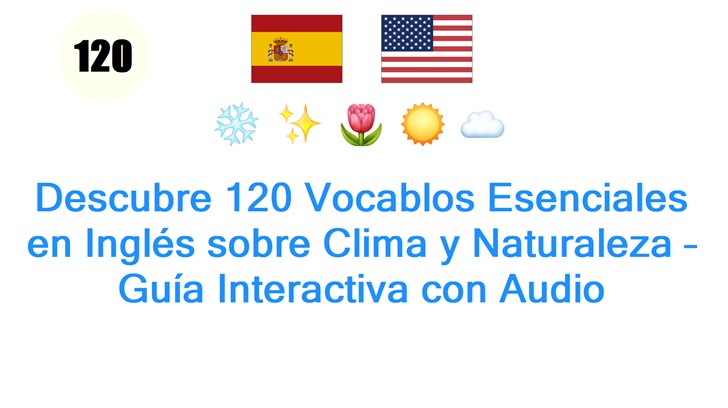 Descubre 120 Vocablos Esenciales en Inglés sobre Clima y Naturaleza – Guía Interactiva con Audio